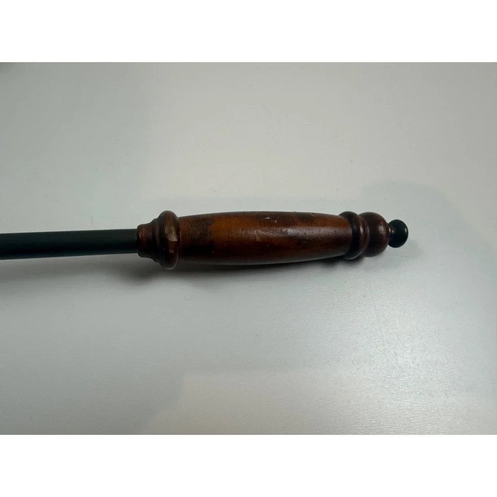 RARE‎ CHURCH PROCESSIONAL CANDLE HOLDER BRASS CROSS CANDELABRA WOOD HANDLE